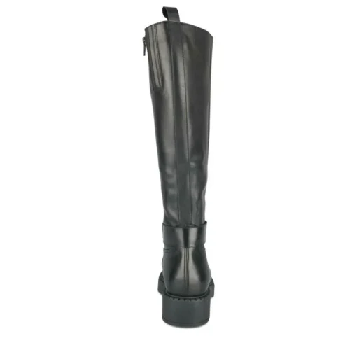 Bottes NOIR Femme CUIR Motif Chaîne Fermeture éclair