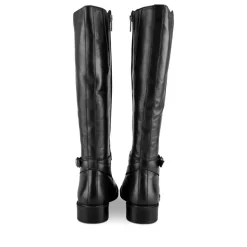 Bottes NOIR Femme CUIR Motif Uni Fermeture éclair