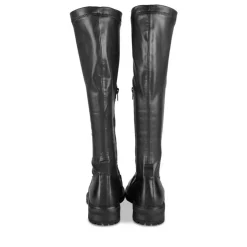 Bottes NOIR Femme CUIR Motif Uni Fermeture éclair