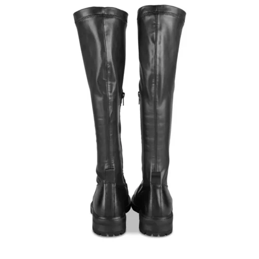 Bottes NOIR Femme CUIR Motif Uni Fermeture éclair