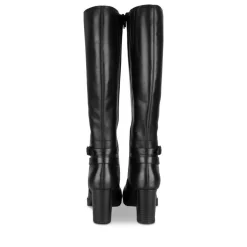 Bottes NOIR Femme CUIR Motif Uni Fermeture éclair