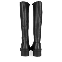 Bottes NOIR Femme CUIR Motif Uni Fermeture éclair
