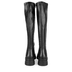 Bottes NOIR Femme CUIR Motif Uni Fermeture éclair