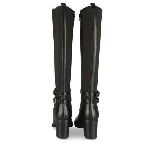 Bottes NOIR Femme CUIR Motif Animal Fermeture éclair