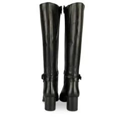 Bottes NOIR Femme CUIR Motif Uni Fermeture éclair