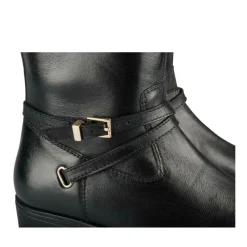 Bottes NOIR Femme CUIR Motif Uni Fermeture éclair