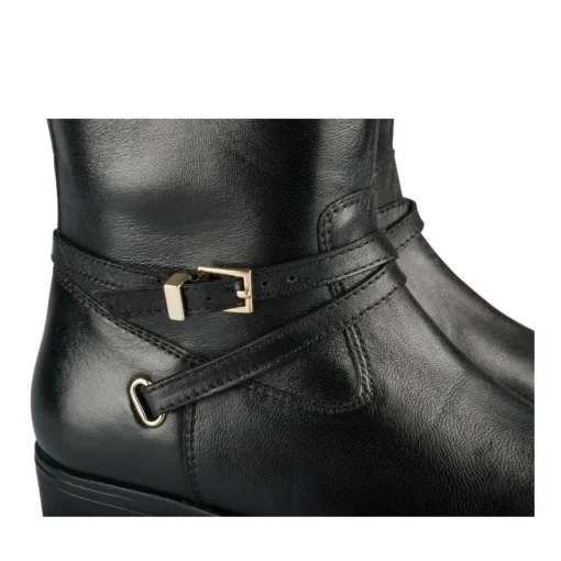 Bottes NOIR Femme CUIR Motif Uni Fermeture éclair