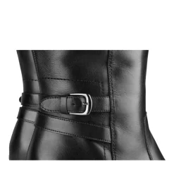 Bottes NOIR Femme CUIR Motif Uni Fermeture éclair
