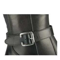 Bottes NOIR Femme CUIR Motif Uni Fermeture éclair