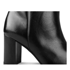 Bottes NOIR Femme CUIR Motif Uni A Enfiler