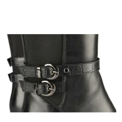 Bottes NOIR Femme CUIR Motif Animal Fermeture éclair