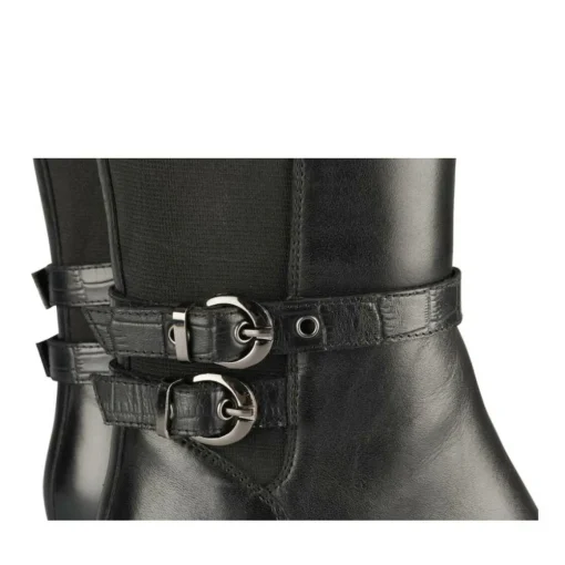 Bottes NOIR Femme CUIR Motif Animal Fermeture éclair