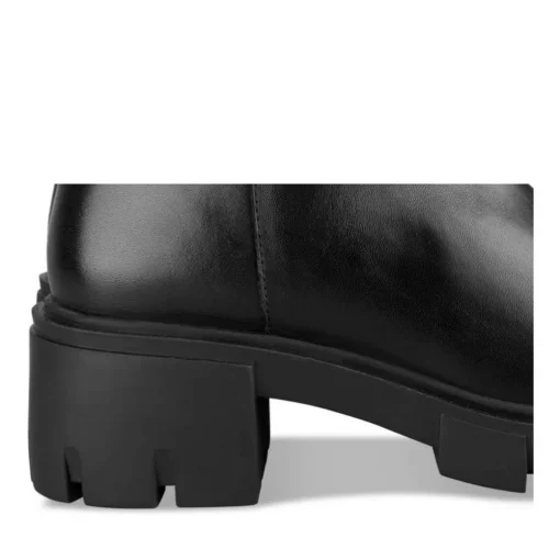 Bottes NOIR Femme CUIR Motif Uni Fermeture éclair