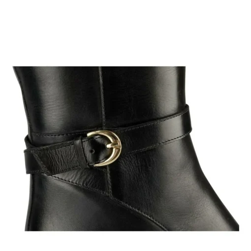 Bottes NOIR Femme CUIR Motif Uni Fermeture éclair