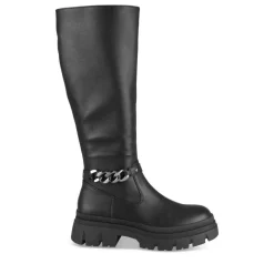 Bottes NOIR Femme Motif Chaîne Fermeture éclair