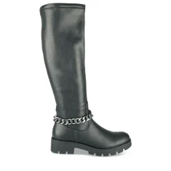 Bottes NOIR Femme Motif Chaîne Fermeture éclair
