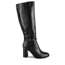 Bottes NOIR Femme Motif Chaîne Fermeture éclair