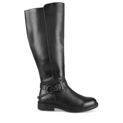 Bottes NOIR Femme Motif Chaîne Fermeture éclair