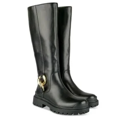 Bottes NOIR Femme Motif Chaîne Fermeture éclair
