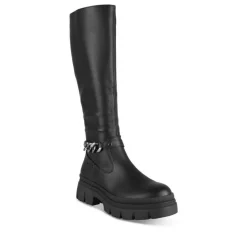 Bottes NOIR Femme Motif Chaîne Fermeture éclair
