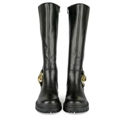 Bottes NOIR Femme Motif Chaîne Fermeture éclair