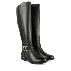Bottes NOIR Femme Motif Chaîne Fermeture éclair