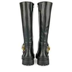 Bottes NOIR Femme Motif Chaîne Fermeture éclair