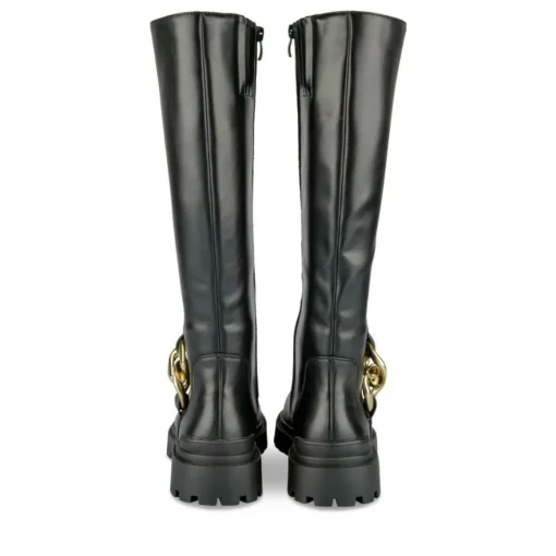 Bottes NOIR Femme Motif Chaîne Fermeture éclair
