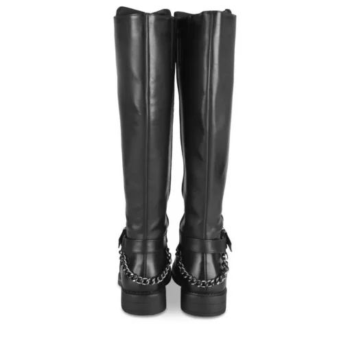Bottes NOIR Femme Motif Chaîne Fermeture éclair