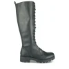 Bottes NOIR Femme Motif Uni Lacets