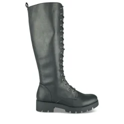 Bottes NOIR Femme Motif Uni Lacets