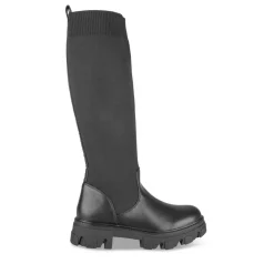 Bottes NOIR Femme Motif Uni A Enfiler