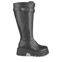 Bottes NOIR Femme Motif Uni Lacets