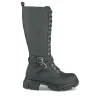 Bottes NOIR Femme Motif Uni Lacets
