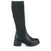Bottes NOIR Femme Motif Uni Elastique