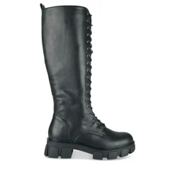 Bottes NOIR Femme Motif Uni Lacets