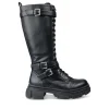 Bottes NOIR Femme Motif Uni Lacets