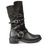 Bottes NOIR Femme Motif Uni Fermeture éclair