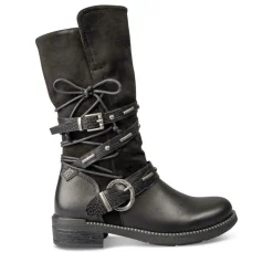 Bottes NOIR Femme Motif Uni Fermeture éclair
