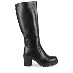 Bottes NOIR Femme Motif Uni Fermeture éclair