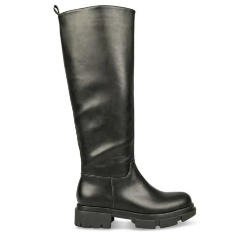 Bottes NOIR Femme Motif Uni A Enfiler