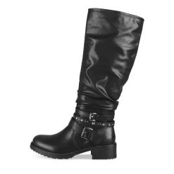 Bottes NOIR Femme Motif Uni A Enfiler
