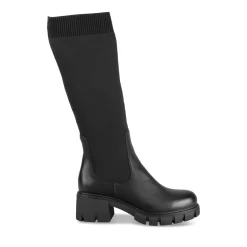 Bottes NOIR Femme Motif Uni A Enfiler
