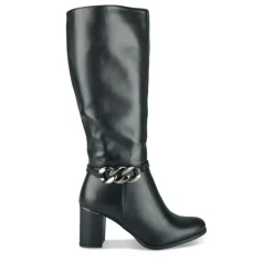 Bottes NOIR Femme Motif Uni Fermeture éclair