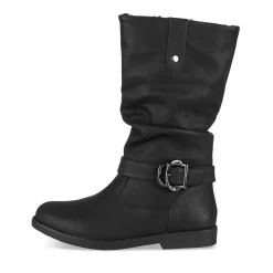 Bottes NOIR Femme Motif Uni A Enfiler