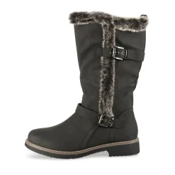 Bottes NOIR Femme Motif Uni A Enfiler