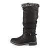 Bottes NOIR Femme Motif Uni A Enfiler