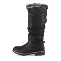 Bottes NOIR Femme Motif Uni A Enfiler