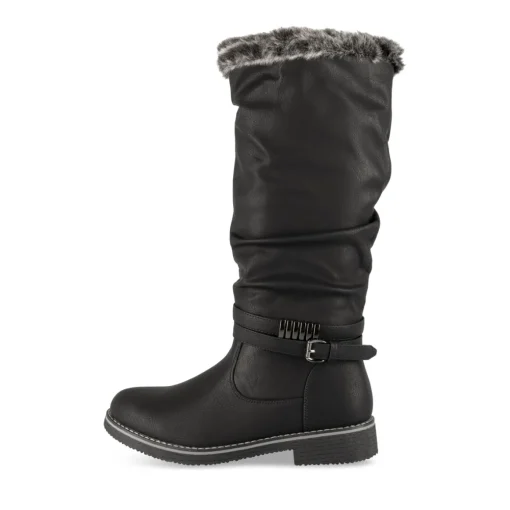 Bottes NOIR Femme Motif Uni A Enfiler