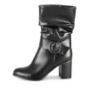 Bottes NOIR Femme Motif Uni Fermeture éclair